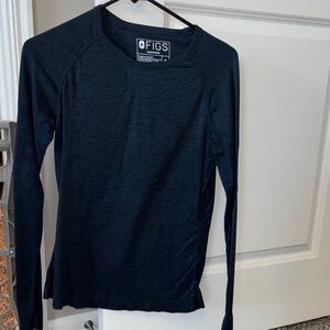 Figs Navy Salta Seamless Long Sleeve Underscrub